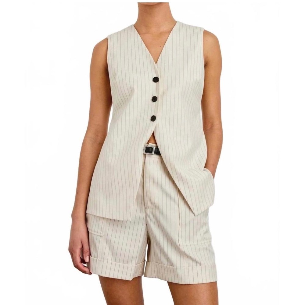 Rails Mylah Vest Birch Pinstripe Women's Size XS